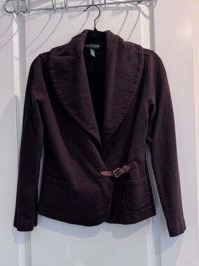 Women’s Shawl Collar Brown Jacket with Buckle Detail Ralph Lauren